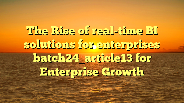 The Rise of real-time BI solutions for enterprises batch24_article13 for Enterprise Growth